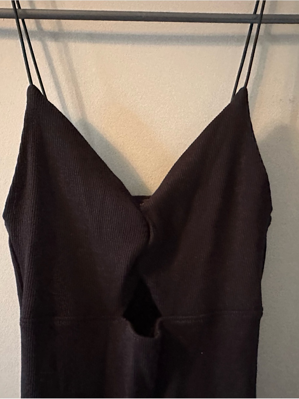 Zara Black Ribbed Midi/Mini Dress - Picture 2 of 4
